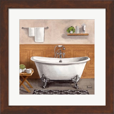 Framed Serene Bath I Print