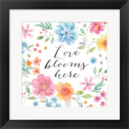 Framed Whimsical Blooms Sentiment I Print