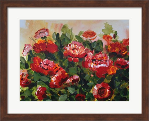 Framed Red Poppies Garden Print