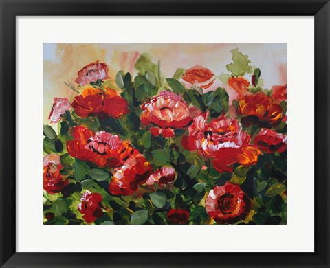 Framed Red Poppies Garden Print