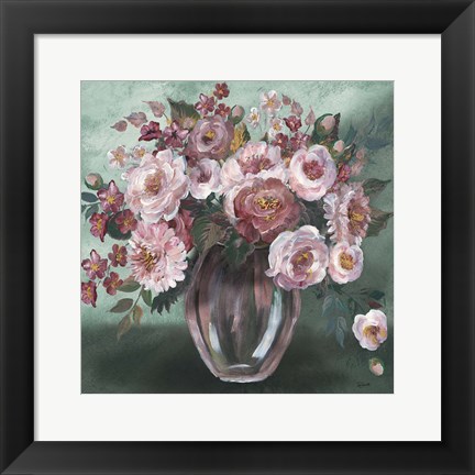 Framed Romantic Moody Florals Print