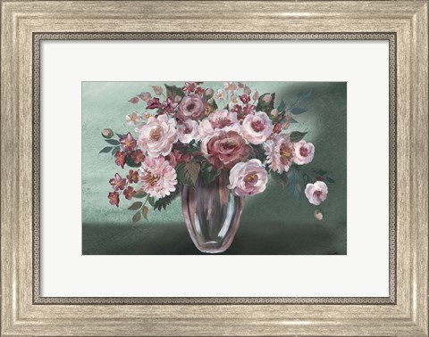 Framed Romantic Moody Florals Landscape Print