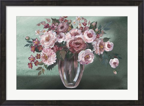 Framed Romantic Moody Florals Landscape Print