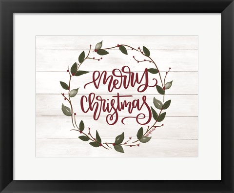 Framed Christmas Wreath Print