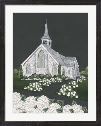 Framed White Church Print