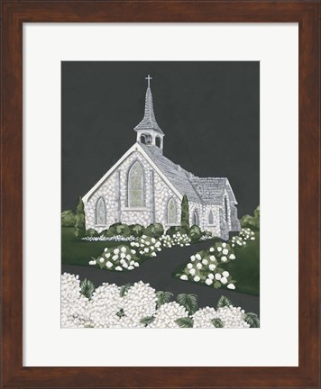 Framed White Church Print