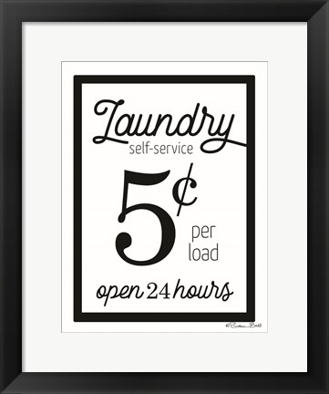 Framed Laundry 5 Cents Print