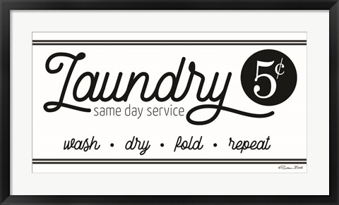 Framed Laundry Same Day Service Print