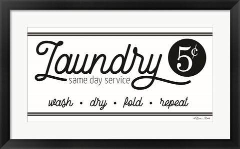 Framed Laundry Same Day Service Print