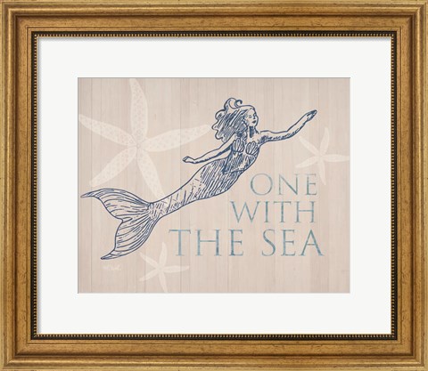 Framed Mermaid At One with the Sea Print