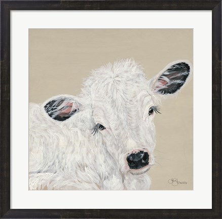 Framed White Calf Print