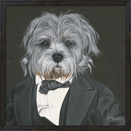 Framed Dog in Suit Print