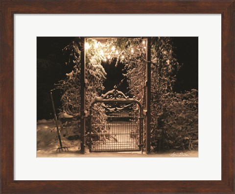 Framed Snowy Garden Gate Print