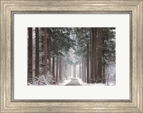 Framed Pines in Winter Dress Print