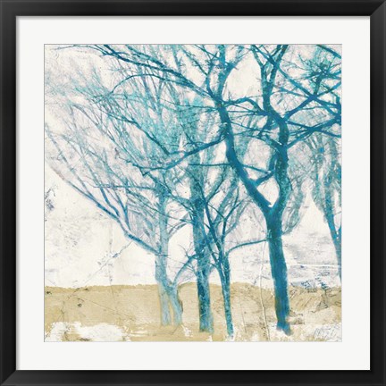 Framed Turquoise Trees II Print