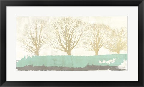 Framed Tree Lines Gold Print