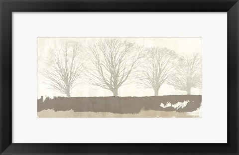 Framed Tree Lines Neutral Print