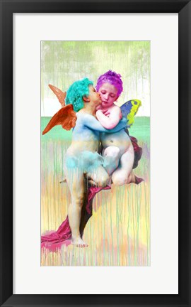 Framed Bouguereau First Kiss 2.0 Print