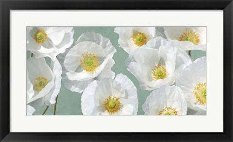 Framed Poppy Arrangement (Mint) Print