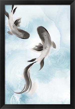 Framed Swimming Carp II Print