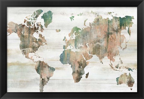 Framed Map of the World Print