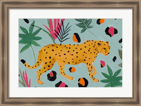 Framed Walking Cheetah II Print