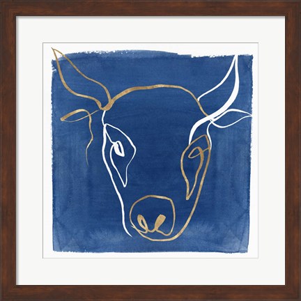 Framed Indigo Ox Print