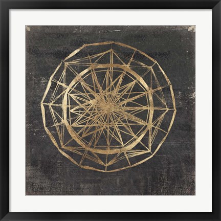 Framed Golden Wheel II Print