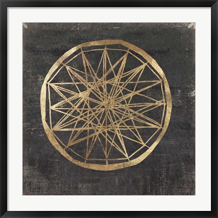 Framed Golden Wheel III Print