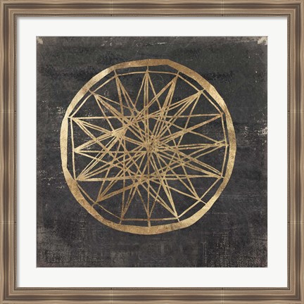 Framed Golden Wheel III Print