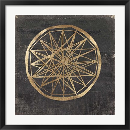 Framed Golden Wheel III Print