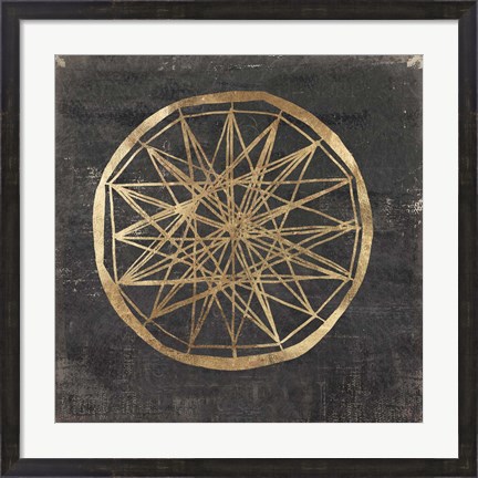 Framed Golden Wheel III Print