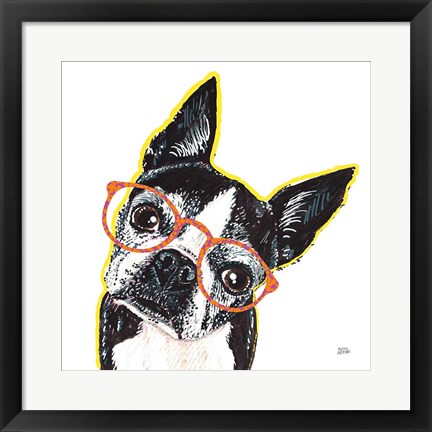 Framed Bespectacled Pet IV Print