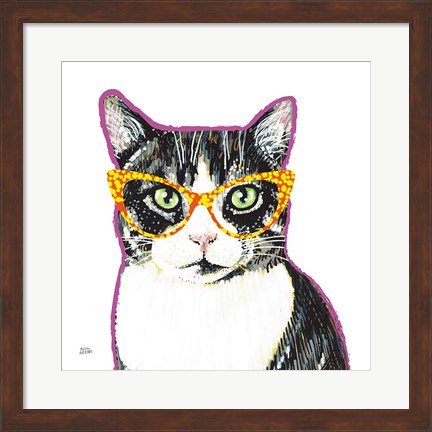 Framed Bespectacled Pet III Print