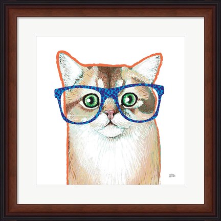 Framed Bespectacled Pet II Print