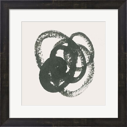 Framed Scribbly Black II Print