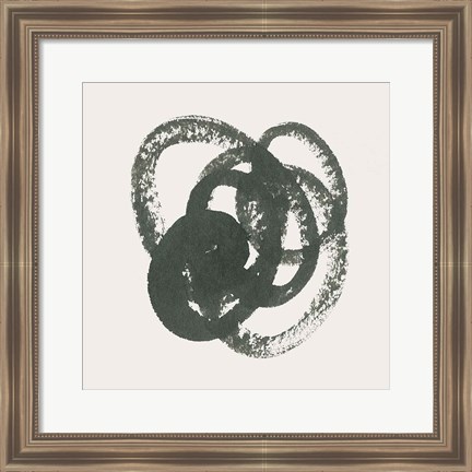 Framed Scribbly Black II Print