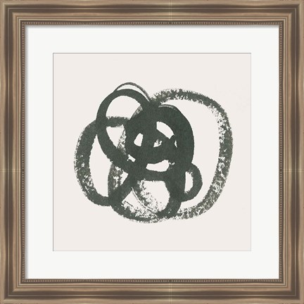 Framed Scribbly Black I Print