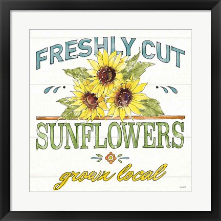 Framed Sunflower Fields III Print