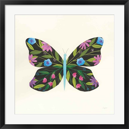 Framed Butterfly Garden III Print