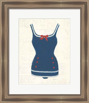 Framed Retro Swimwear I Newsprint Print