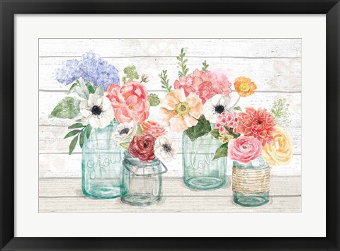 Framed Pastel Flower Market I Print