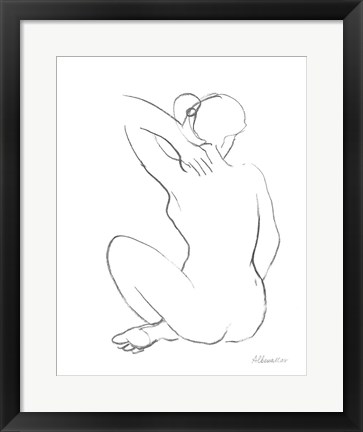 Framed Nude Sketch I Print