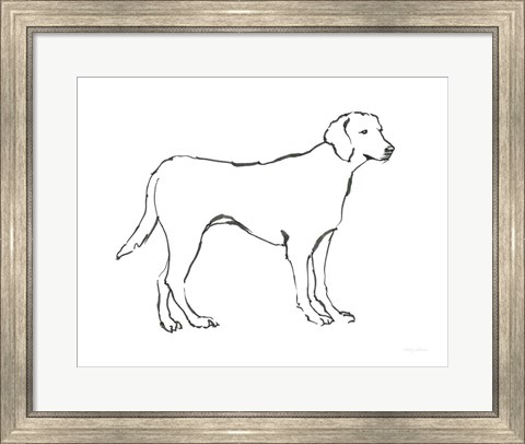 Framed Ink Dog I Print