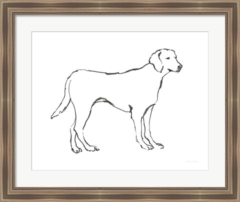 Framed Ink Dog I Print