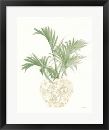 Framed Palm Chinoiserie II Sage Print