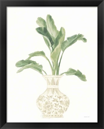 Framed Palm Chinoiserie I Sage Print