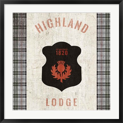 Framed Tartan Lodge Shield I Print