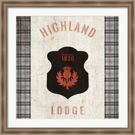 Framed Tartan Lodge Shield I Print