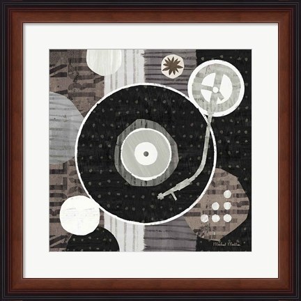 Framed Rock N Roll Album Neutral Print